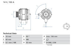 Alternátor BOSCH 0 986 084 690