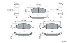 Sada brzdových destiček, kotoučová brzda BOSCH 0 986 460 262