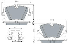 Sada brzdových platničiek kotúčovej brzdy BOSCH 0 986 460 279