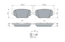 Sada brzdových platničiek kotúčovej brzdy BOSCH 0 986 460 286