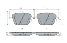 Sada brzdových platničiek kotúčovej brzdy BOSCH 0 986 460 293