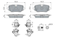 Sada brzdových destiček, kotoučová brzda BOSCH 0 986 460 325