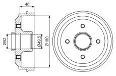 Brzdový buben BOSCH 0 986 477 155