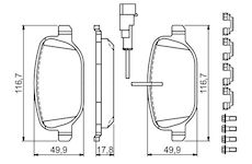 Sada brzdových destiček, kotoučová brzda BOSCH 0 986 494 717
