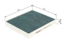 Filter vnútorného priestoru BOSCH 0 986 628 536
