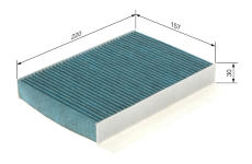 Filtr, vzduch v interiéru BOSCH 0 986 628 542