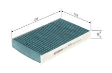 Filtr, vzduch v interiéru BOSCH 0 986 628 550
