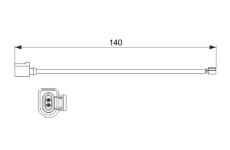 Výstrażný kontakt opotrebenia brzdového oblożenia BOSCH 1 987 473 528