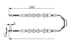 Tažné lanko, parkovací brzda BOSCH 1 987 477 031