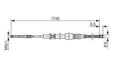żażné lanko parkovacej brzdy BOSCH 1 987 477 046