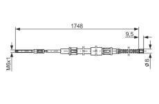 Tažné lanko, parkovací brzda BOSCH 1 987 477 046
