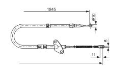 Tažné lanko, parkovací brzda BOSCH 1 987 477 118