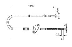 Tažné lanko, parkovací brzda BOSCH 1 987 477 119