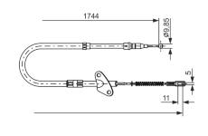 Tažné lanko, parkovací brzda BOSCH 1 987 477 121