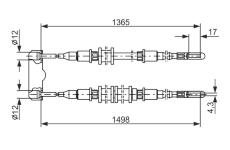 żażné lanko parkovacej brzdy BOSCH 1 987 477 130