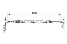 Tažné lanko, parkovací brzda BOSCH 1 987 477 137