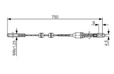Tažné lanko, parkovací brzda BOSCH 1 987 477 140