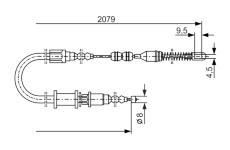 Tažné lanko, parkovací brzda BOSCH 1 987 477 141