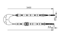 Tažné lanko, parkovací brzda BOSCH 1 987 477 234