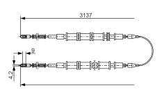 Tažné lanko, parkovací brzda BOSCH 1 987 477 247