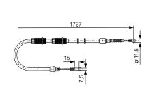żażné lanko parkovacej brzdy BOSCH 1 987 477 259