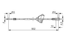 Tažné lanko, parkovací brzda BOSCH 1 987 477 349