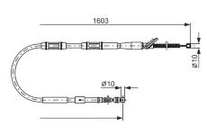 żażné lanko parkovacej brzdy BOSCH 1 987 477 409
