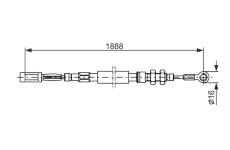 Tažné lanko, parkovací brzda BOSCH 1 987 477 420