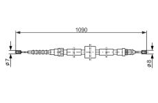 Tažné lanko, parkovací brzda BOSCH 1 987 477 464