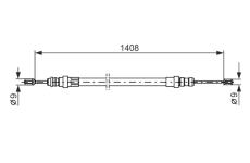 Tažné lanko, parkovací brzda BOSCH 1 987 477 488