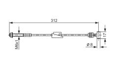 żażné lanko parkovacej brzdy BOSCH 1 987 477 517