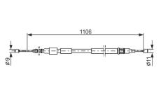 żażné lanko parkovacej brzdy BOSCH 1 987 477 529