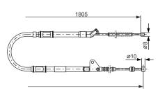 żażné lanko parkovacej brzdy BOSCH 1 987 477 546