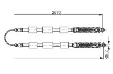 Tažné lanko, parkovací brzda BOSCH 1 987 477 553