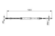 żażné lanko parkovacej brzdy BOSCH 1 987 477 568