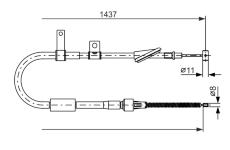 Tažné lanko, parkovací brzda BOSCH 1 987 477 606