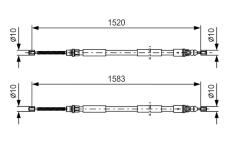 Tažné lanko, parkovací brzda BOSCH 1 987 477 616