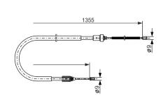 Tažné lanko, parkovací brzda BOSCH 1 987 477 644