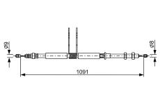 Tažné lanko, parkovací brzda BOSCH 1 987 477 649