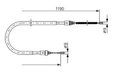 Tažné lanko, parkovací brzda BOSCH 1 987 477 650