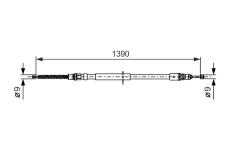 żażné lanko parkovacej brzdy BOSCH 1 987 477 666