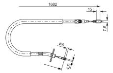 Tažné lanko, parkovací brzda BOSCH 1 987 477 703