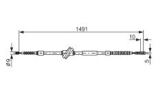 Tažné lanko, parkovací brzda BOSCH 1 987 477 708