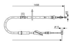 Tažné lanko, parkovací brzda BOSCH 1 987 477 772