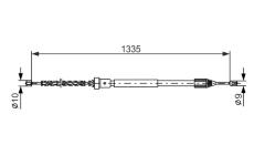 żażné lanko parkovacej brzdy BOSCH 1 987 477 783