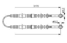Tažné lanko, parkovací brzda BOSCH 1 987 477 792