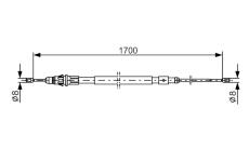 żażné lanko parkovacej brzdy BOSCH 1 987 477 823