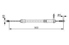 żażné lanko parkovacej brzdy BOSCH 1 987 477 847