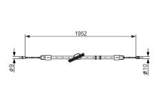 żażné lanko parkovacej brzdy BOSCH 1 987 477 851
