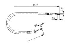 żażné lanko parkovacej brzdy BOSCH 1 987 477 852